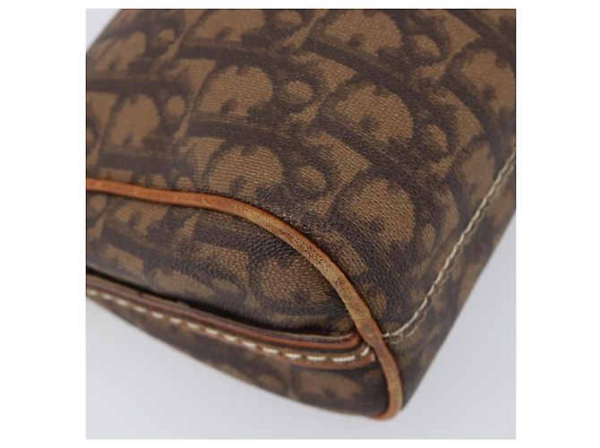 Borsa Christian Dior Trotter Canvas Romantic Chain Bag PVC Brown Silver Auth 196875M Marrone Argento - vista 14