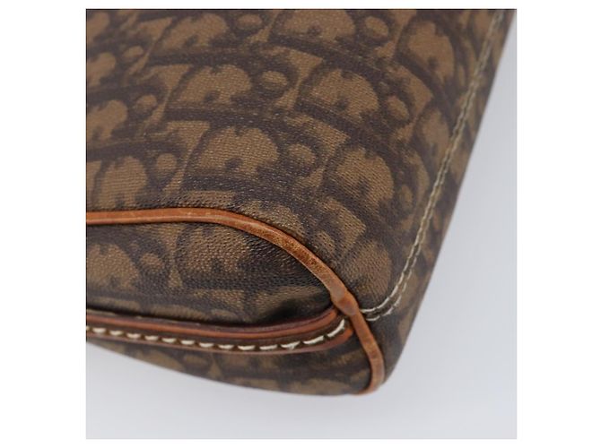 Borsa Christian Dior Trotter Canvas Romantic Chain Bag PVC Brown Silver Auth 196875M Marrone Argento - vista 16