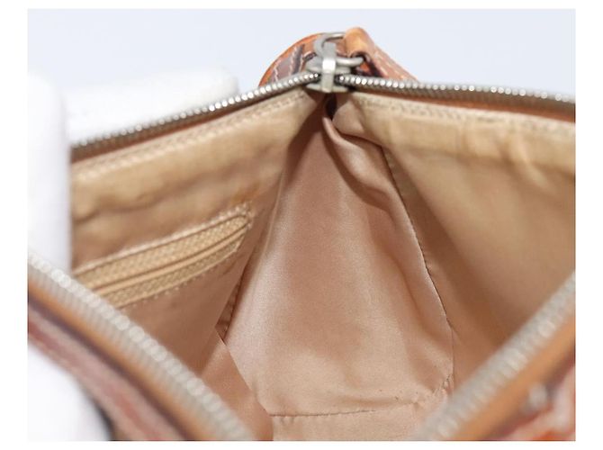 Borsa Christian Dior Trotter Canvas Romantic Chain Bag PVC Brown Silver Auth 196875M Marrone Argento - vista 22
