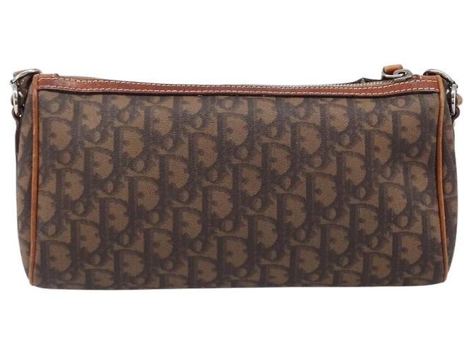 Borsa Christian Dior Trotter Canvas Romantic Chain Bag PVC Brown Silver Auth 196875M Marrone Argento - vista 3