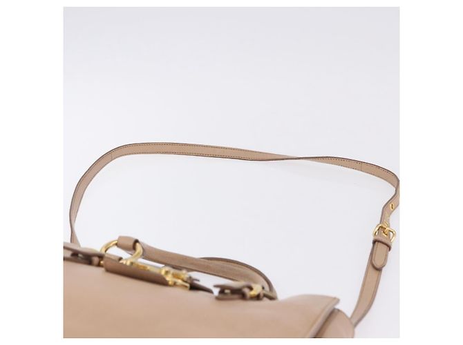 Borsa a mano Miu Miu in pelle 2way Beige Gold Auth 203009 D'oro - vista 10
