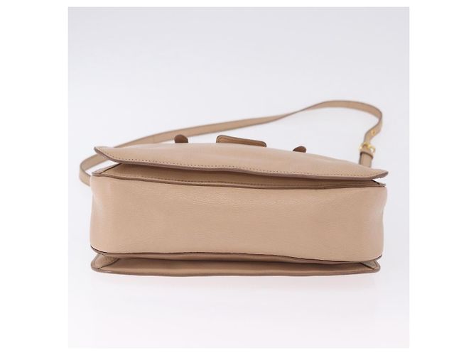 Borsa a mano Miu Miu in pelle 2way Beige Gold Auth 203009 D'oro - vista 11
