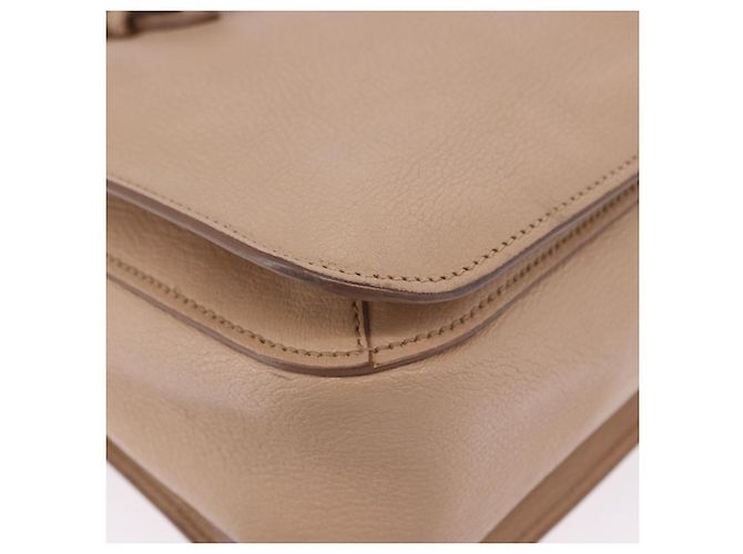 Borsa a mano Miu Miu in pelle 2way Beige Gold Auth 203009 D'oro - vista 12