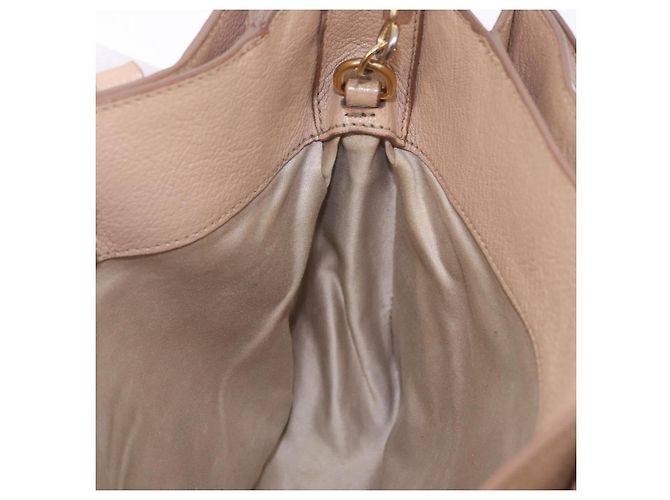 Borsa a mano Miu Miu in pelle 2way Beige Gold Auth 203009 D'oro - vista 21