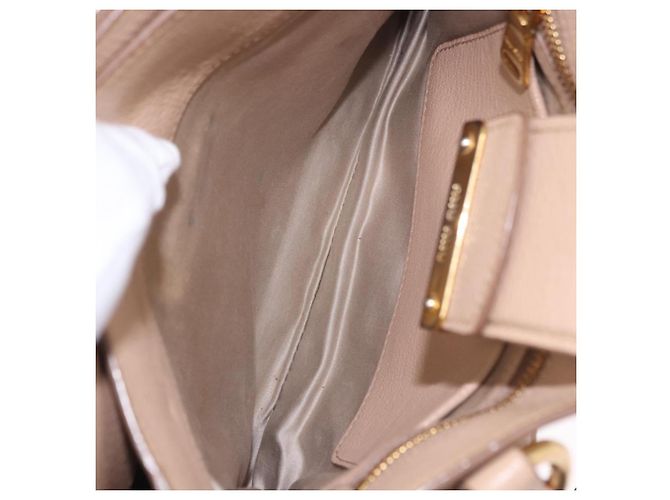 Borsa a mano Miu Miu in pelle 2way Beige Gold Auth 203009 D'oro - vista 25