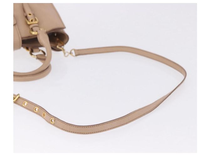 Borsa a mano Miu Miu in pelle 2way Beige Gold Auth 203009 D'oro - vista 9