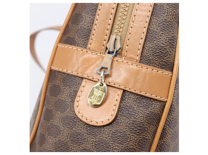 Céline CELINE Macadam Canvas Schultertasche PVC Leather Brown Gold Auth mr2905 Braun Golden - Ansicht 16