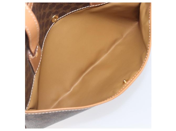 Céline CELINE Macadam Canvas Schultertasche PVC Leather Brown Gold Auth mr2905 Braun Golden - Ansicht 23