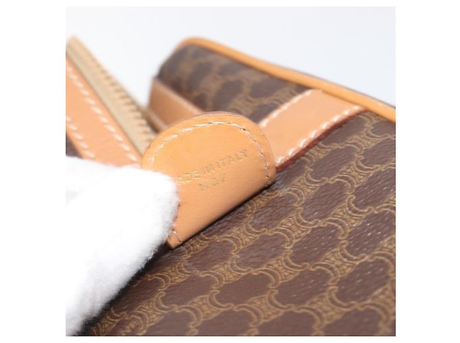 Céline CELINE Macadam Canvas Schultertasche PVC Leather Brown Gold Auth mr2905 Braun Golden - Ansicht 24