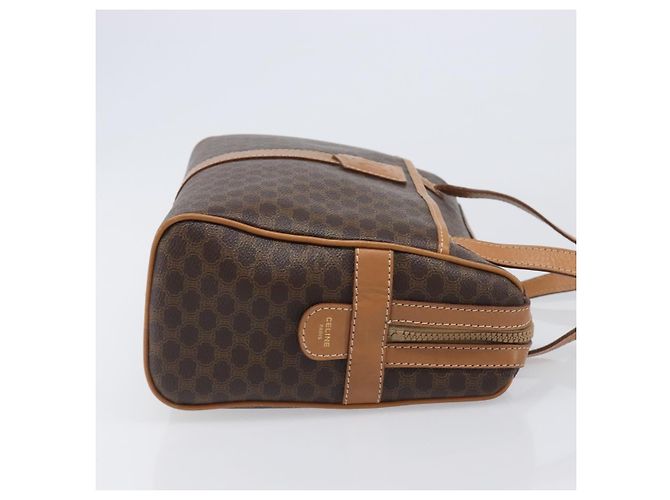 Céline CELINE Macadam Canvas Schultertasche PVC Leather Brown Gold Auth mr2905 Braun Golden - Ansicht 4