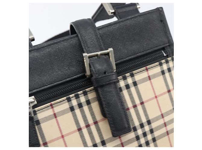 Borsa a tracolla BURBERRY Nova Check Canvas Beige Silver Auth ka6151 Argento - vista 14