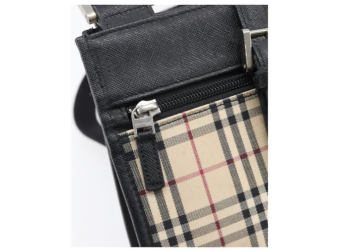 Borsa a tracolla BURBERRY Nova Check Canvas Beige Silver Auth ka6151 Argento - vista 15