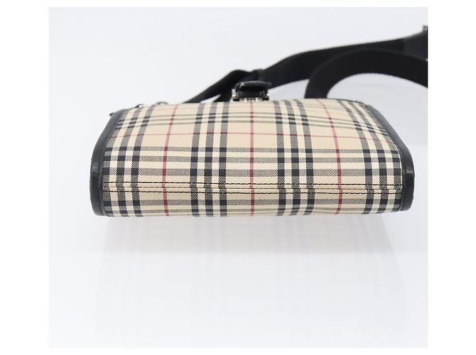 Borsa a tracolla BURBERRY Nova Check Canvas Beige Silver Auth ka6151 Argento - vista 9