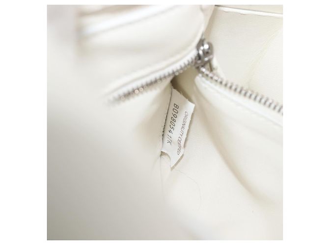 Borsa Bottega Veneta Maxi Intrecciato Cassette in pelle Bianco Argento Auth mr2874V - vista 25