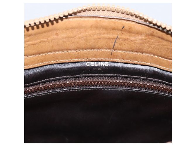 Céline Borsa a mano CELINE Macadam Canvas PVC Beige Gold Auth 202687 D'oro - vista 15