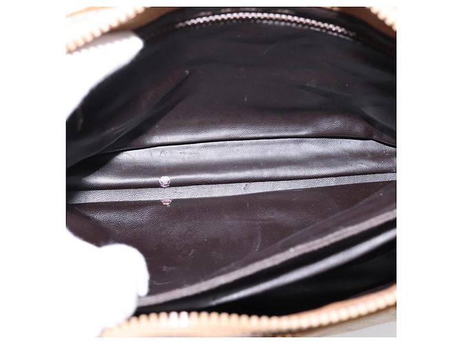 Céline Borsa a mano CELINE Macadam Canvas PVC Beige Gold Auth 202687 D'oro - vista 16