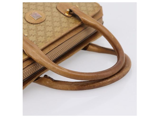 Céline Borsa a mano CELINE Macadam Canvas PVC Beige Gold Auth 202687 D'oro - vista 7