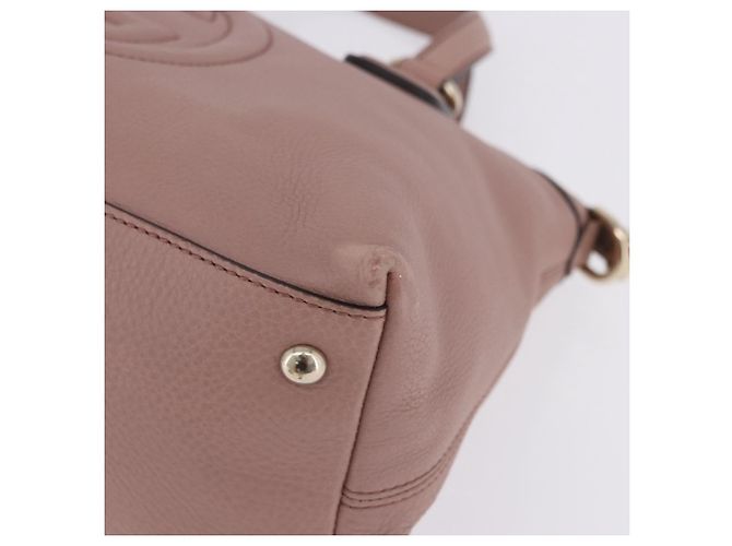 GUCCI Soho Hand Bag Leather Pink Gold Tone 308362 Auth 201141A - view 13