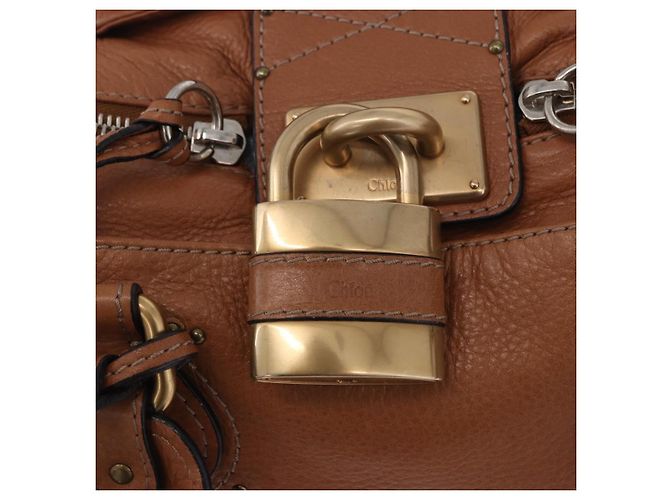 Chloé Borsa a mano Chloe Paddington in pelle marrone oro argento Auth 201140V D'oro - vista 15