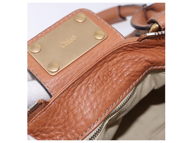 Chloé Borsa a mano Chloe Paddington in pelle marrone oro argento Auth 201140V D'oro - vista 18
