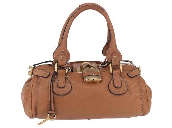 Chloé Borsa a mano Chloe Paddington in pelle marrone oro argento Auth 201140V D'oro - vista 2