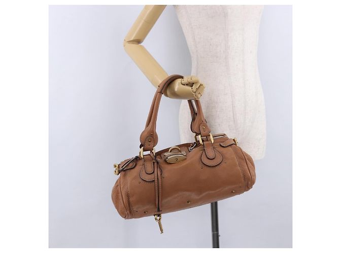 Chloé Borsa a mano Chloe Paddington in pelle marrone oro argento Auth 201140V D'oro - vista 25