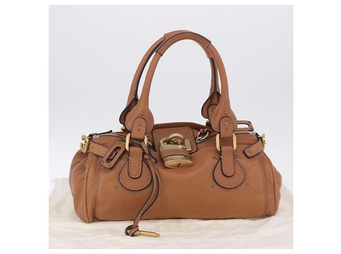 Chloé Borsa a mano Chloe Paddington in pelle marrone oro argento Auth 201140V D'oro - vista 26