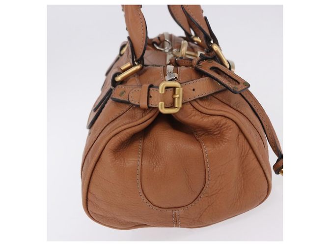 Chloé Borsa a mano Chloe Paddington in pelle marrone oro argento Auth 201140V D'oro - vista 5