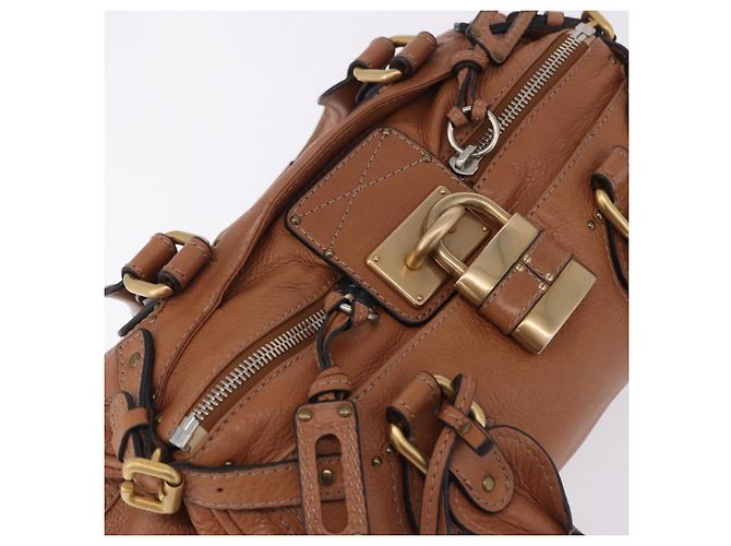 Chloé Borsa a mano Chloe Paddington in pelle marrone oro argento Auth 201140V D'oro - vista 6