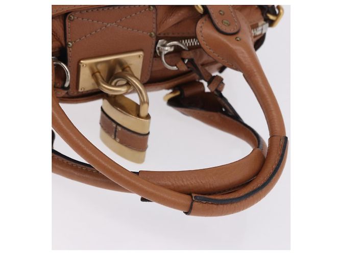 Chloé Borsa a mano Chloe Paddington in pelle marrone oro argento Auth 201140V D'oro - vista 7