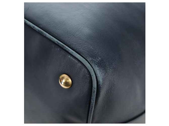 Autre Marque Borsa a tracolla SAINT LAURENT Emmanuel in pelle 2way Navy Gold Auth am12532A D'oro Blu navy - vista 17