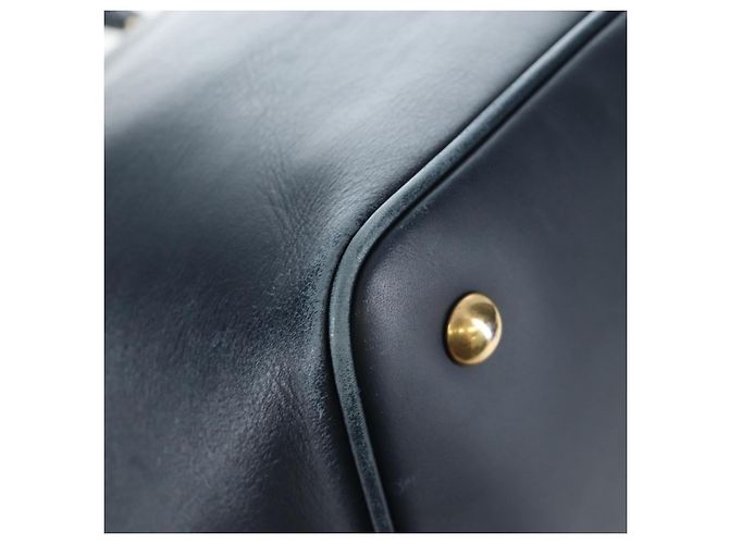 Autre Marque Borsa a tracolla SAINT LAURENT Emmanuel in pelle 2way Navy Gold Auth am12532A D'oro Blu navy - vista 18