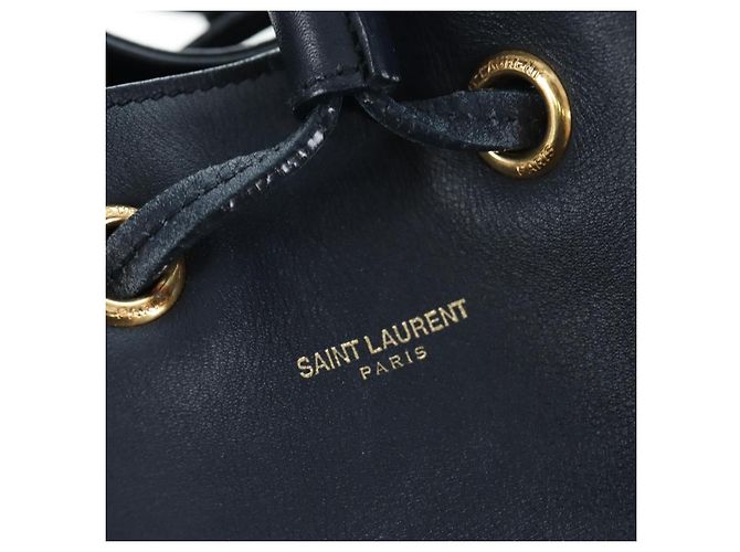 Autre Marque Borsa a tracolla SAINT LAURENT Emmanuel in pelle 2way Navy Gold Auth am12532A D'oro Blu navy - vista 20