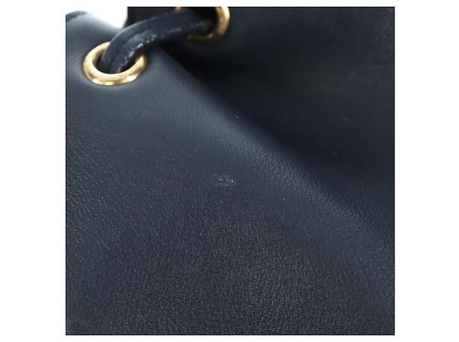Autre Marque Borsa a tracolla SAINT LAURENT Emmanuel in pelle 2way Navy Gold Auth am12532A D'oro Blu navy - vista 22