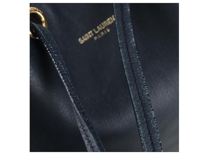 Autre Marque Borsa a tracolla SAINT LAURENT Emmanuel in pelle 2way Navy Gold Auth am12532A D'oro Blu navy - vista 23