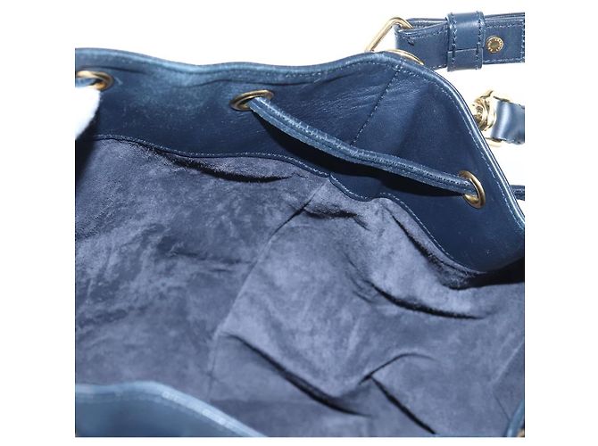 Autre Marque Borsa a tracolla SAINT LAURENT Emmanuel in pelle 2way Navy Gold Auth am12532A D'oro Blu navy - vista 26