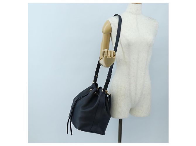 Autre Marque Borsa a tracolla SAINT LAURENT Emmanuel in pelle 2way Navy Gold Auth am12532A D'oro Blu navy - vista 30