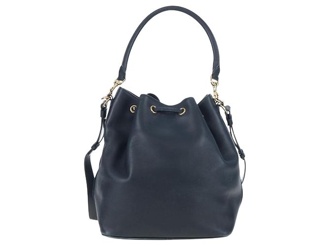 Autre Marque Borsa a tracolla SAINT LAURENT Emmanuel in pelle 2way Navy Gold Auth am12532A D'oro Blu navy - vista 4