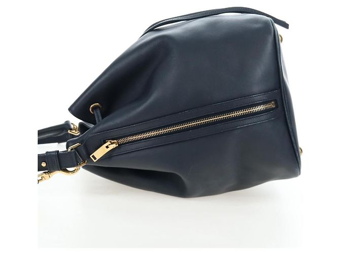 Autre Marque Borsa a tracolla SAINT LAURENT Emmanuel in pelle 2way Navy Gold Auth am12532A D'oro Blu navy - vista 5