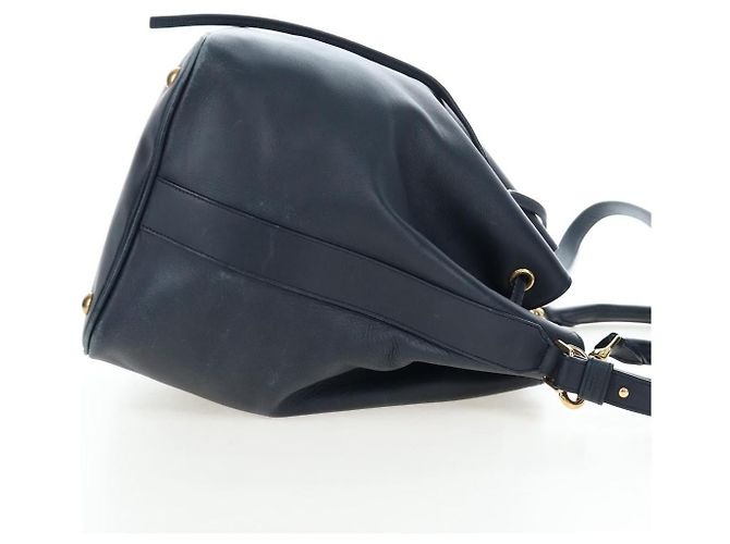 Autre Marque Borsa a tracolla SAINT LAURENT Emmanuel in pelle 2way Navy Gold Auth am12532A D'oro Blu navy - vista 6