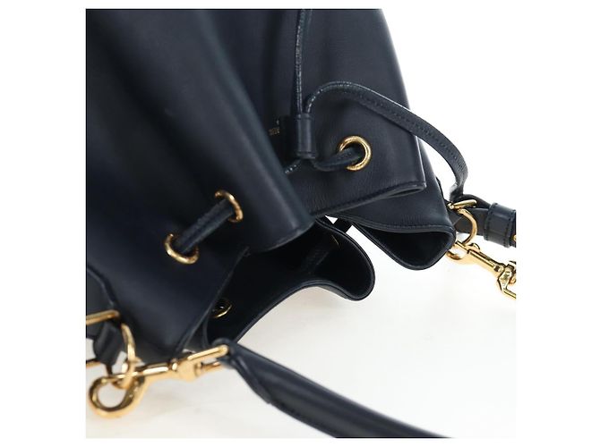 Autre Marque Borsa a tracolla SAINT LAURENT Emmanuel in pelle 2way Navy Gold Auth am12532A D'oro Blu navy - vista 7