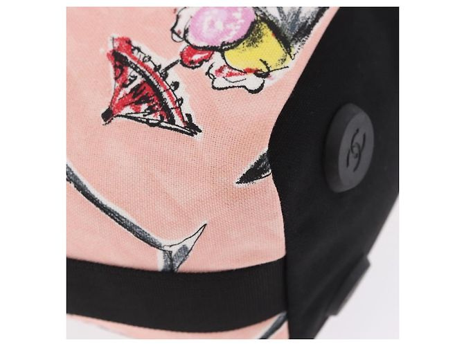 CHANEL Schultertasche Eiscreme-Muster aus Canvas Rosa Schwarz CC Auth 201171V Pink - Ansicht 10
