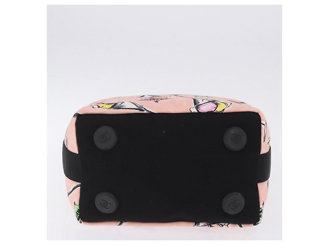 CHANEL Schultertasche Eiscreme-Muster aus Canvas Rosa Schwarz CC Auth 201171V Pink - Ansicht 9