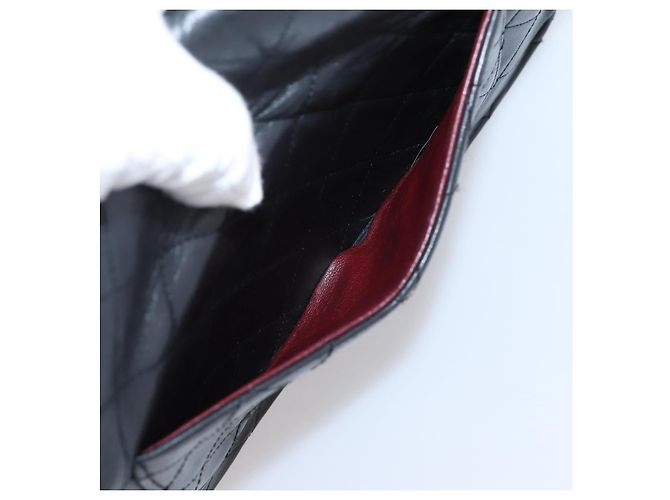Borsa a tracolla CHANEL Matelasse 25 in pelle d'agnello nera con catena e CC dorato Auth 200746V Nero D'oro - vista 25