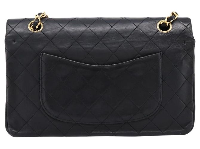 Borsa a tracolla CHANEL Matelasse 25 in pelle d'agnello nera con catena e CC dorato Auth 200746V Nero D'oro - vista 3