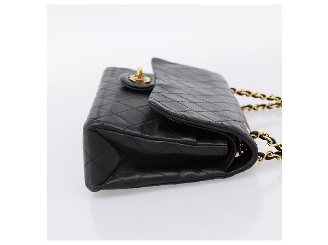 Borsa a tracolla CHANEL Matelasse 25 in pelle d'agnello nera con catena e CC dorato Auth 200746V Nero D'oro - vista 5