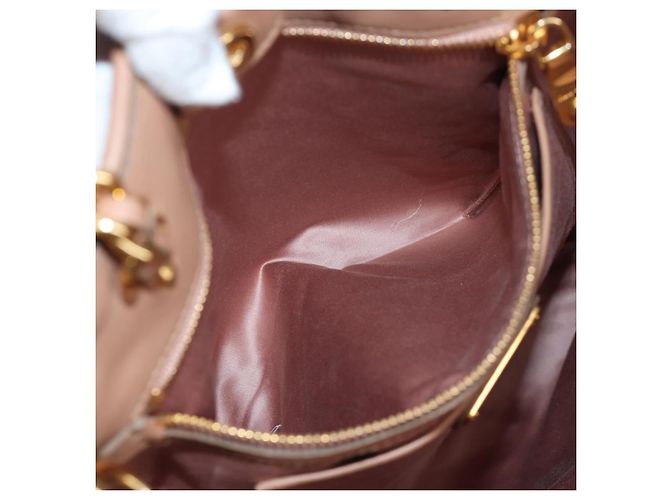 Borsa Tote Miu Miu Pelle Paillettes 2way Beige Gold Auth 202996M D'oro - vista 25