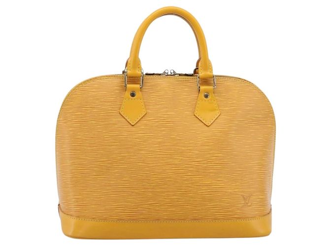 Borsa a mano LOUIS VUITTON Epi Alma Gialla M52149 LV Auth 197280A Giallo - vista 2