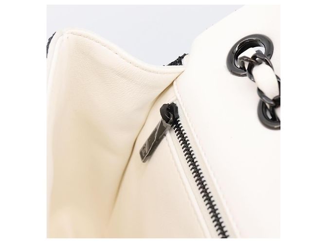 Borsa a tracolla CHANEL Chain Matelasse 25 con paillettes bianca CC Auth 202896SM Bianco - vista 21