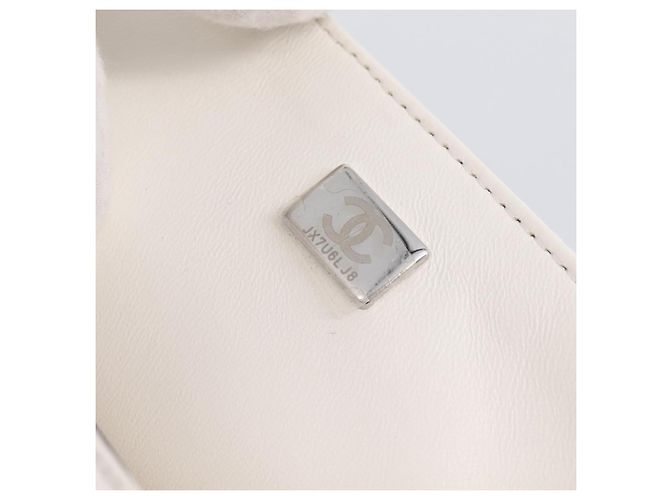 Borsa a tracolla CHANEL Chain Matelasse 25 con paillettes bianca CC Auth 202896SM Bianco - vista 23